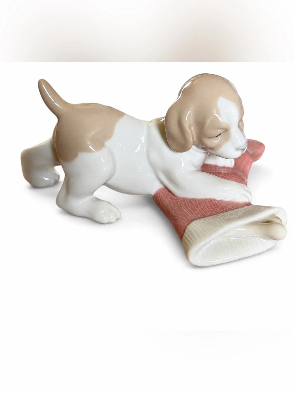 Vintage NAO by Lladró “Puppy’s Christmas” Porcelain Figurine